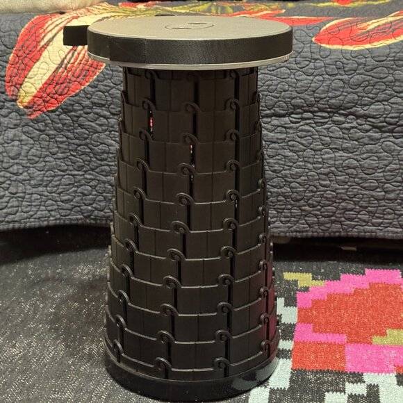 Mini Max Portable Collapsible Telescoping Stool with Carrying Strap, Grey/Black - Picture 8 of 15